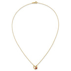 14K Polished Red and Black Enameled Ladybug on Heart 17 inch Necklace