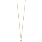 14k Polished 5.00mm Round CZ Solitaire 18 inch Necklace