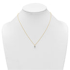 14k Polished 5.00mm Round CZ Solitaire 18 inch Necklace