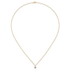 14k Polished 5.00mm Round CZ Solitaire 18 inch Necklace