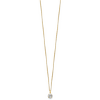 14k Polished 6.00mm Round CZ Solitaire 18 inch Necklace