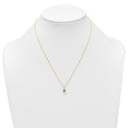 14k Polished 6.00mm Round CZ Solitaire 18 inch Necklace