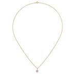 14k Polished 6.00mm Round CZ Solitaire 18 inch Necklace