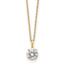 14k Polished 6.00mm Round CZ Solitaire 18 inch Necklace