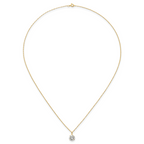 14k Polished 7.00mm Round CZ Solitaire 18 inch Necklace