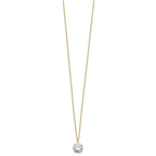 14k Polished 8.00mm Round CZ Solitaire 18 inch Necklace
