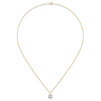 14k Polished 8.00mm Round CZ Solitaire 18 inch Necklace