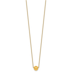14k Polished 7.5mm Round Bead 16 inch Necklace Plus 2 inch Extender