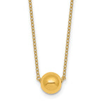 14k Polished 7.5mm Round Bead 16 inch Necklace Plus 2 inch Extender