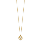 14k Polished and Textured Fancy Circles 17 inch Necklace