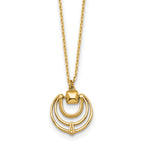 14k Polished and Textured Fancy Circles 17 inch Necklace