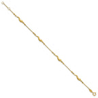 Beaded Italian Horn Bracelet in 14K Yellow Gold, 3.7mm, 7 Inch - Sophia Jewelers
