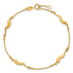 Beaded Italian Horn Bracelet in 14K Yellow Gold, 3.7mm, 7 Inch - Sophia Jewelers