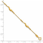 Beaded Italian Horn Bracelet in 14K Yellow Gold, 3.7mm, 7 Inch - Sophia Jewelers