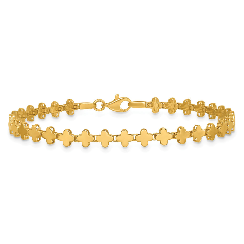 Clover Bracelet in 14K Yellow Gold, 4.8mm, 7.5 Inch - Sophia Jewelers
