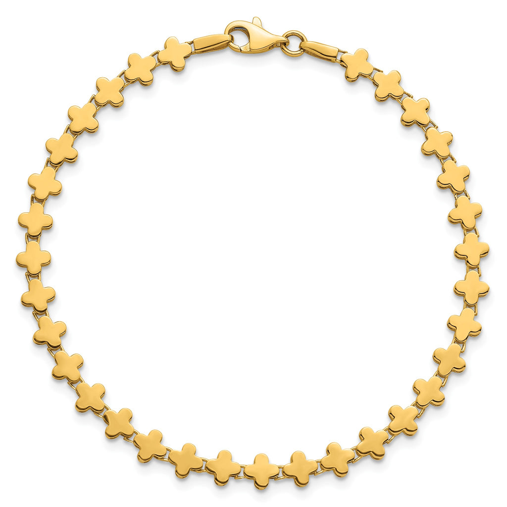 Clover Bracelet in 14K Yellow Gold, 4.8mm, 7.5 Inch - Sophia Jewelers