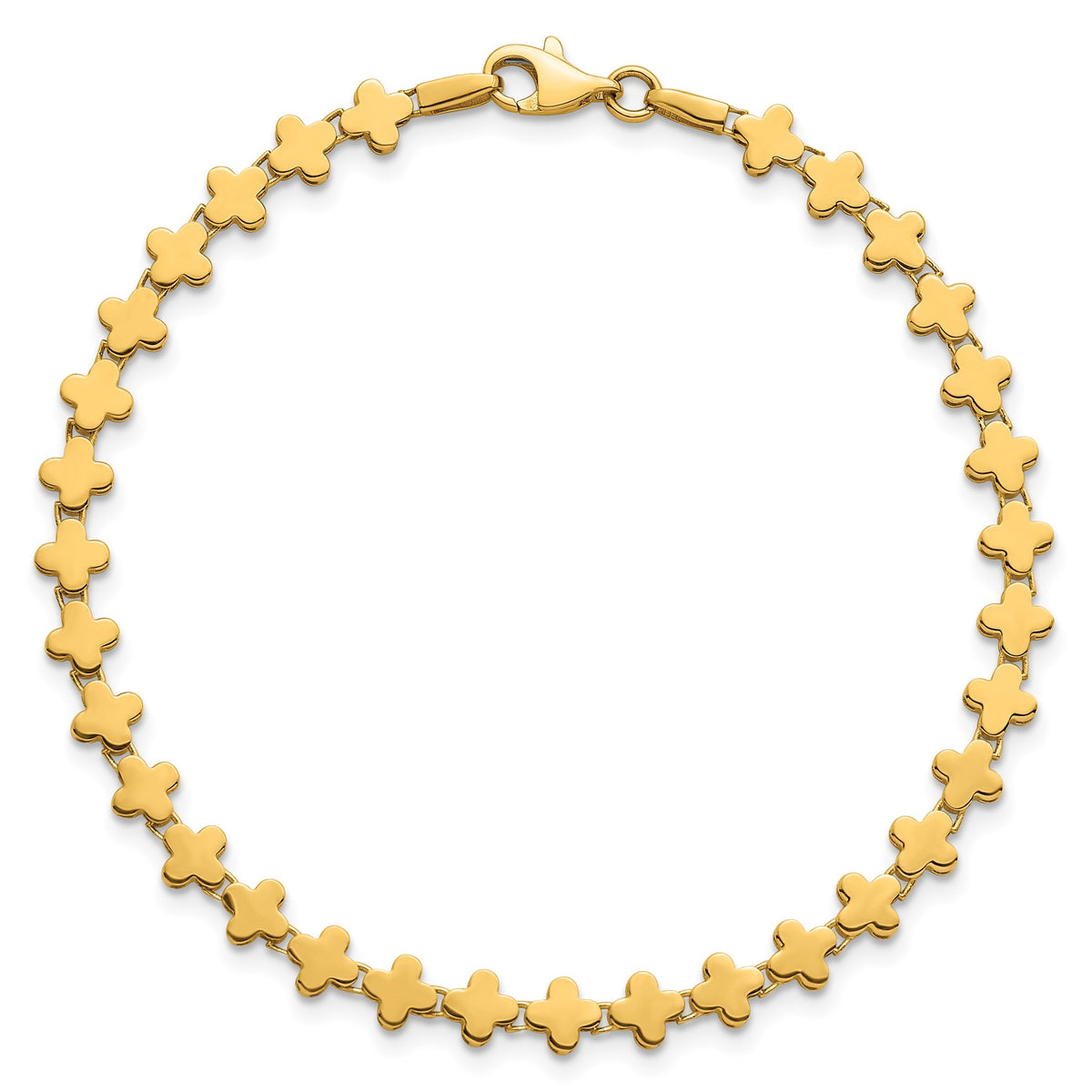 Clover Bracelet in 14K Yellow Gold, 4.8mm, 7.5 Inch - Sophia Jewelers