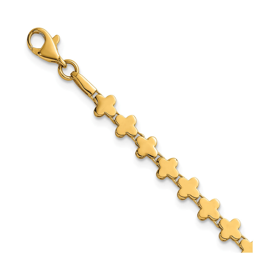 Clover Bracelet in 14K Yellow Gold, 4.8mm, 7.5 Inch - Sophia Jewelers