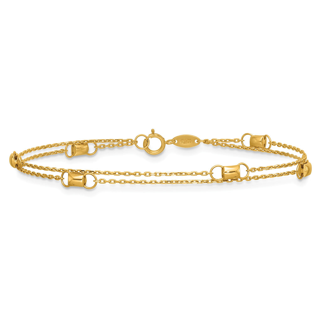 Two-Strand Fancy Bracelet in 14K Yellow Gold, 2.5mm, 7 Inch – Sophia ...
