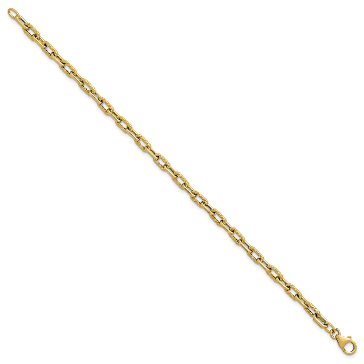 Open Link Bracelet in 14K Yellow Gold, Textured - Sophia Jewelers