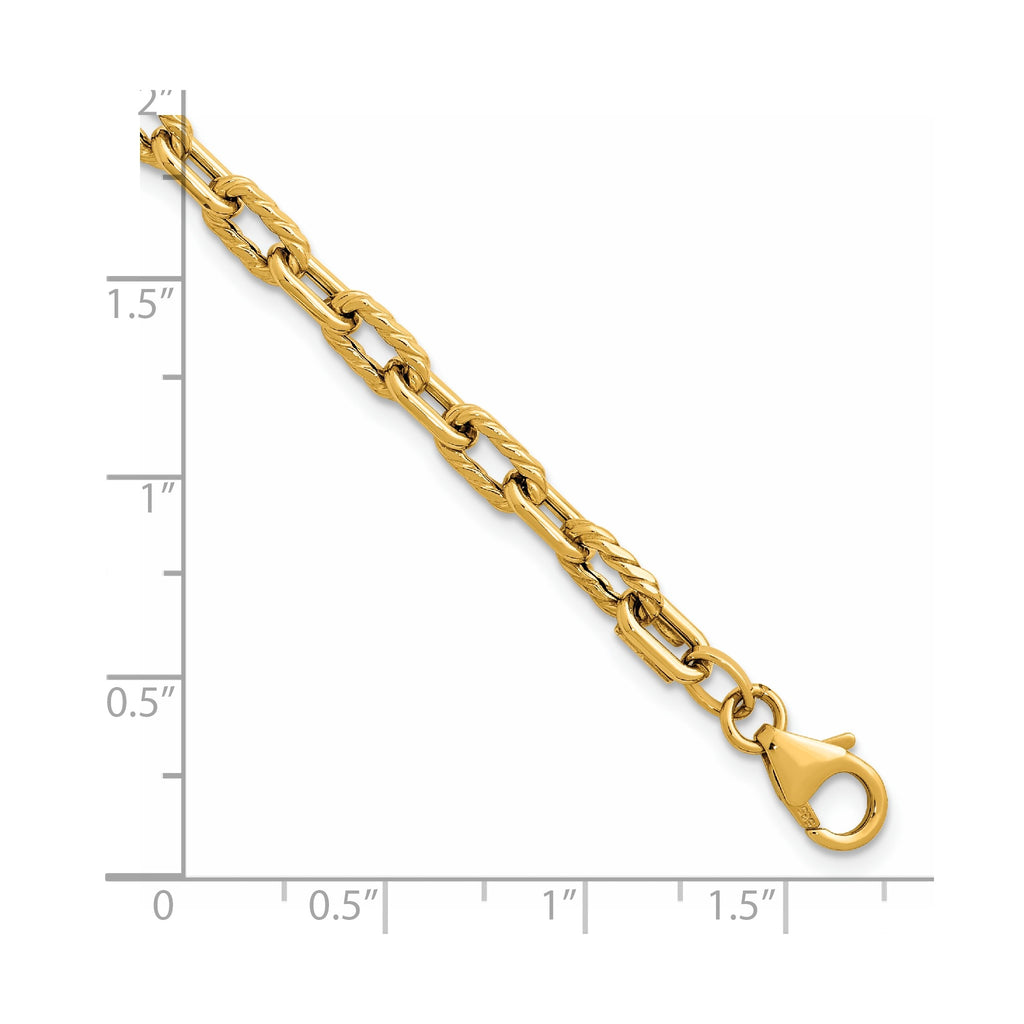 Open Link Bracelet in 14K Yellow Gold, Textured - Sophia Jewelers