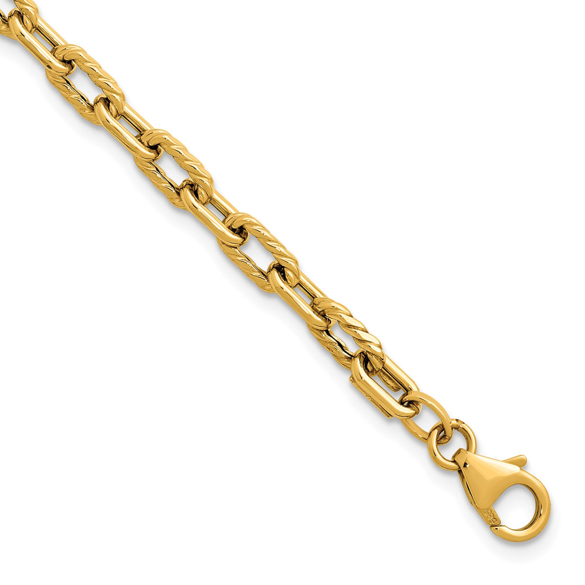 Open Link Bracelet in 14K Yellow Gold, Textured - Sophia Jewelers