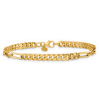 Curb and Paperclip Link Bracelet in 14K Yellow Gold - Sophia Jewelers