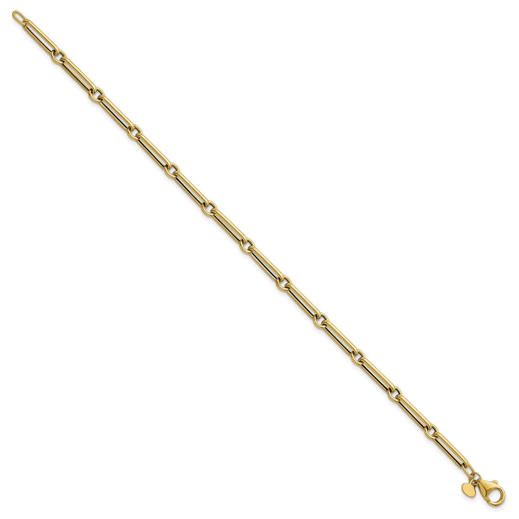 Paperclip and Rolo Link Bracelet in 14K Yellow Gold - Sophia Jewelers