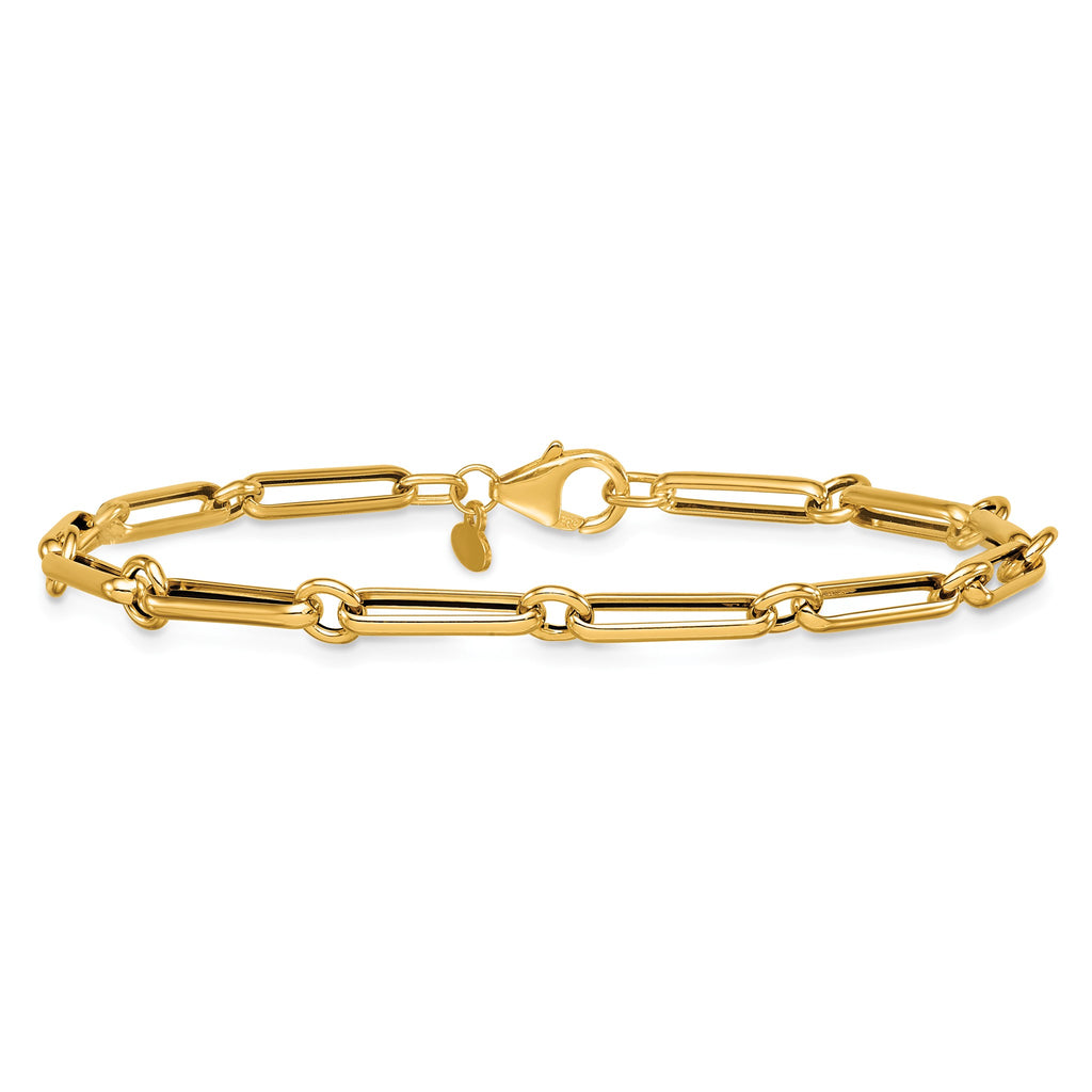 Paperclip and Rolo Link Bracelet in 14K Yellow Gold - Sophia Jewelers