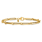 Paperclip and Rolo Link Bracelet in 14K Yellow Gold - Sophia Jewelers