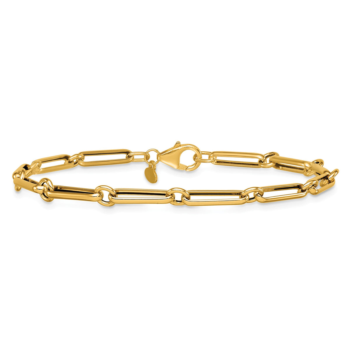 Paperclip and Rolo Link Bracelet in 14K Yellow Gold - Sophia Jewelers