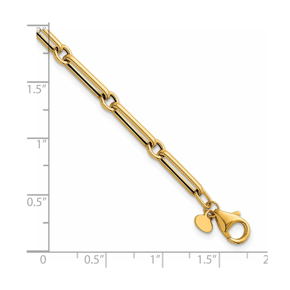 Paperclip and Rolo Link Bracelet in 14K Yellow Gold - Sophia Jewelers