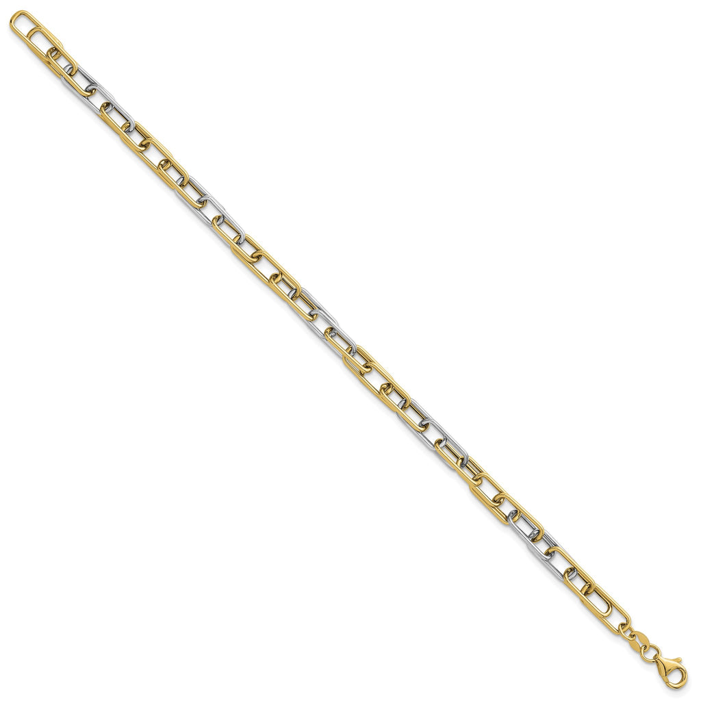 Fancy Link Bracelet in 14K Yellow Gold - Sophia Jewelers