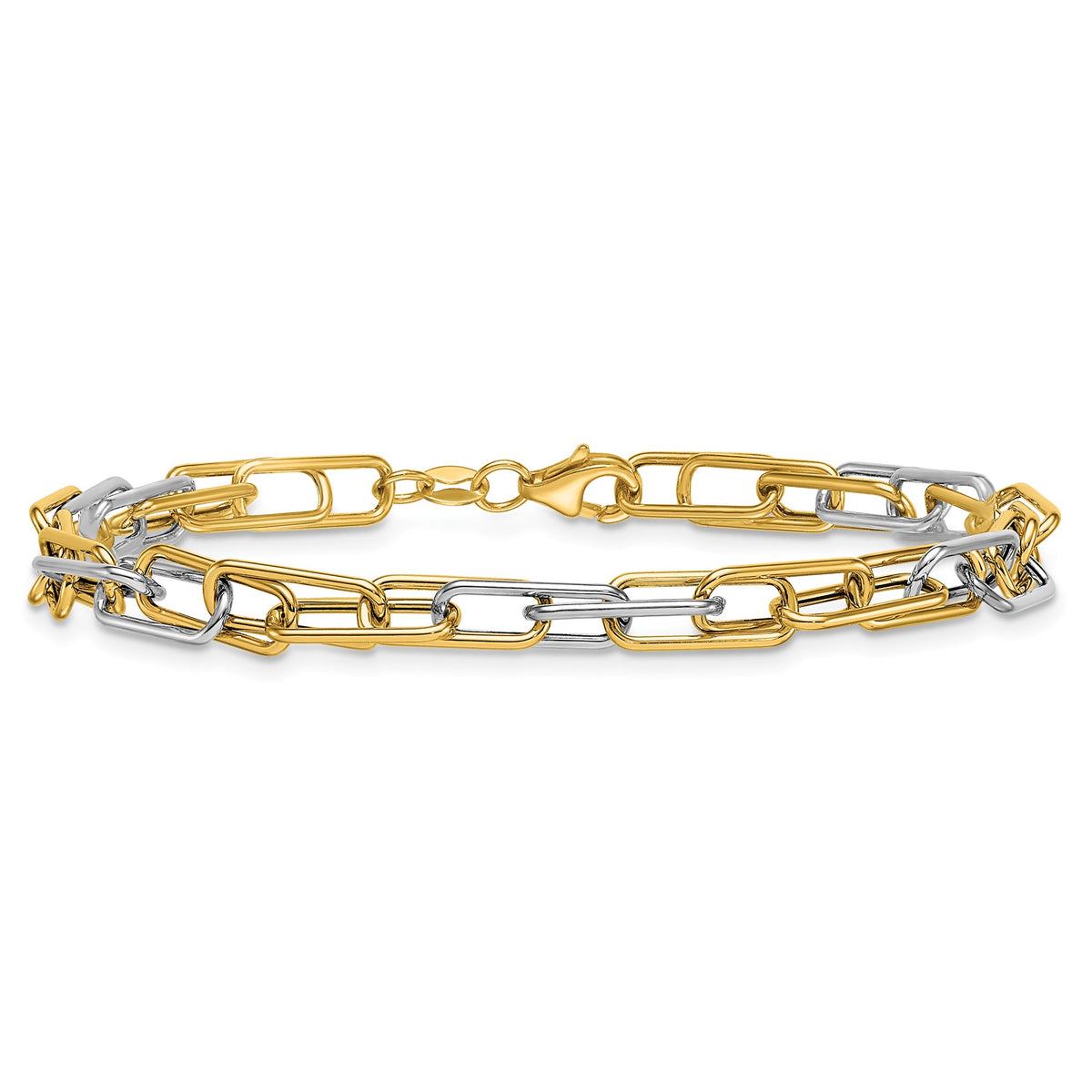 Fancy Link Bracelet in 14K Yellow Gold - Sophia Jewelers