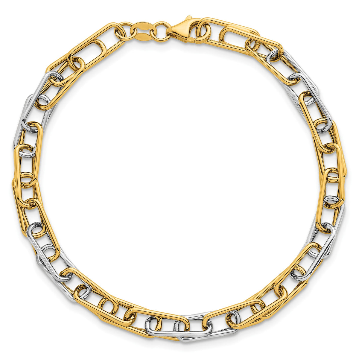 Fancy Link Bracelet in 14K Yellow Gold - Sophia Jewelers