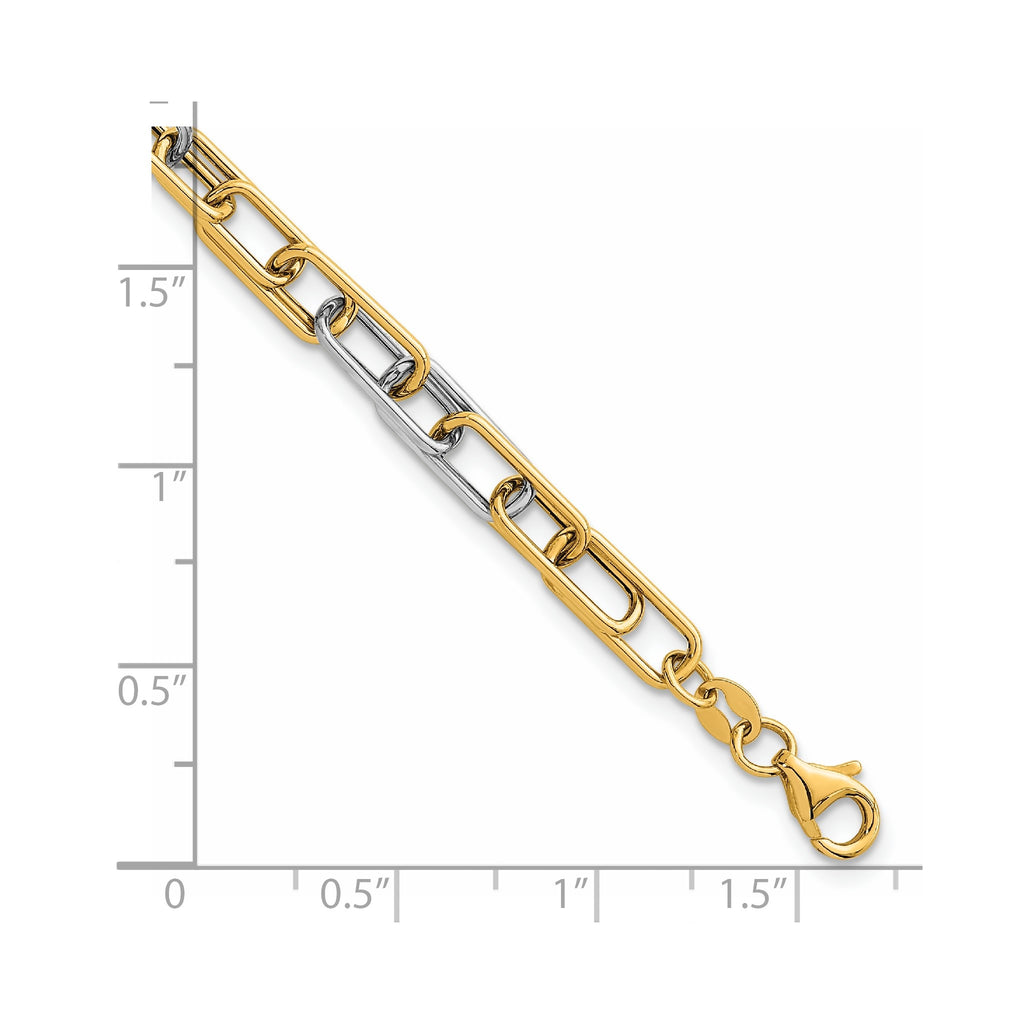 Fancy Link Bracelet in 14K Yellow Gold - Sophia Jewelers