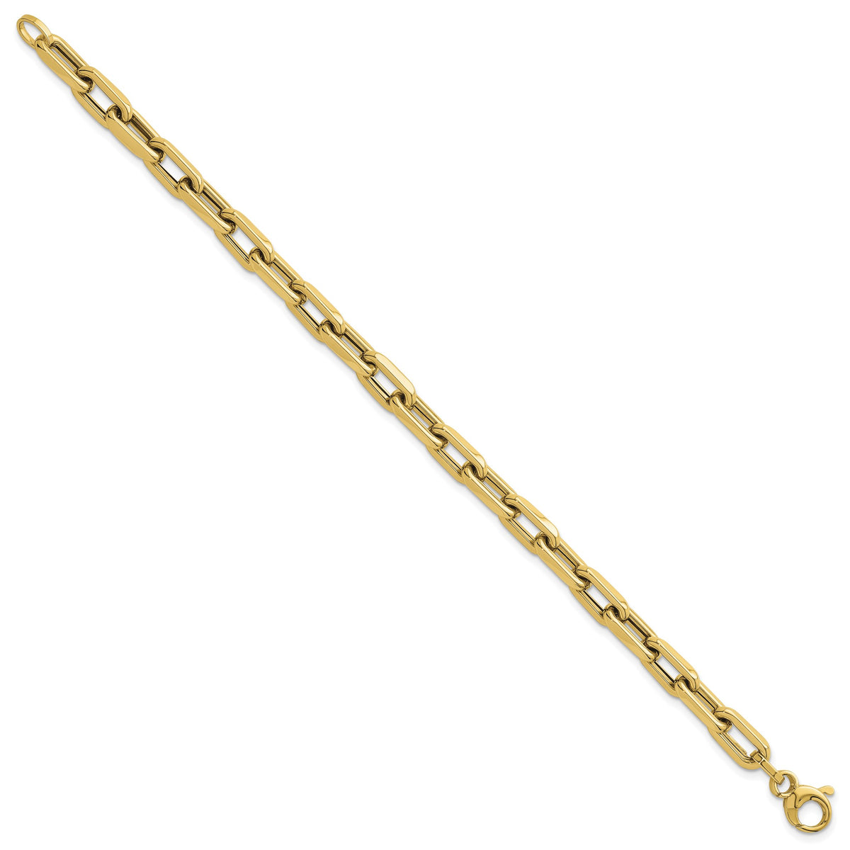 Flat Edge Paperclip Link Bracelet in 14K Yellow Gold - Sophia Jewelers