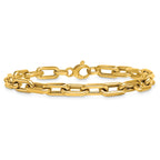 Flat Edge Paperclip Link Bracelet in 14K Yellow Gold - Sophia Jewelers