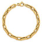 Flat Edge Paperclip Link Bracelet in 14K Yellow Gold - Sophia Jewelers