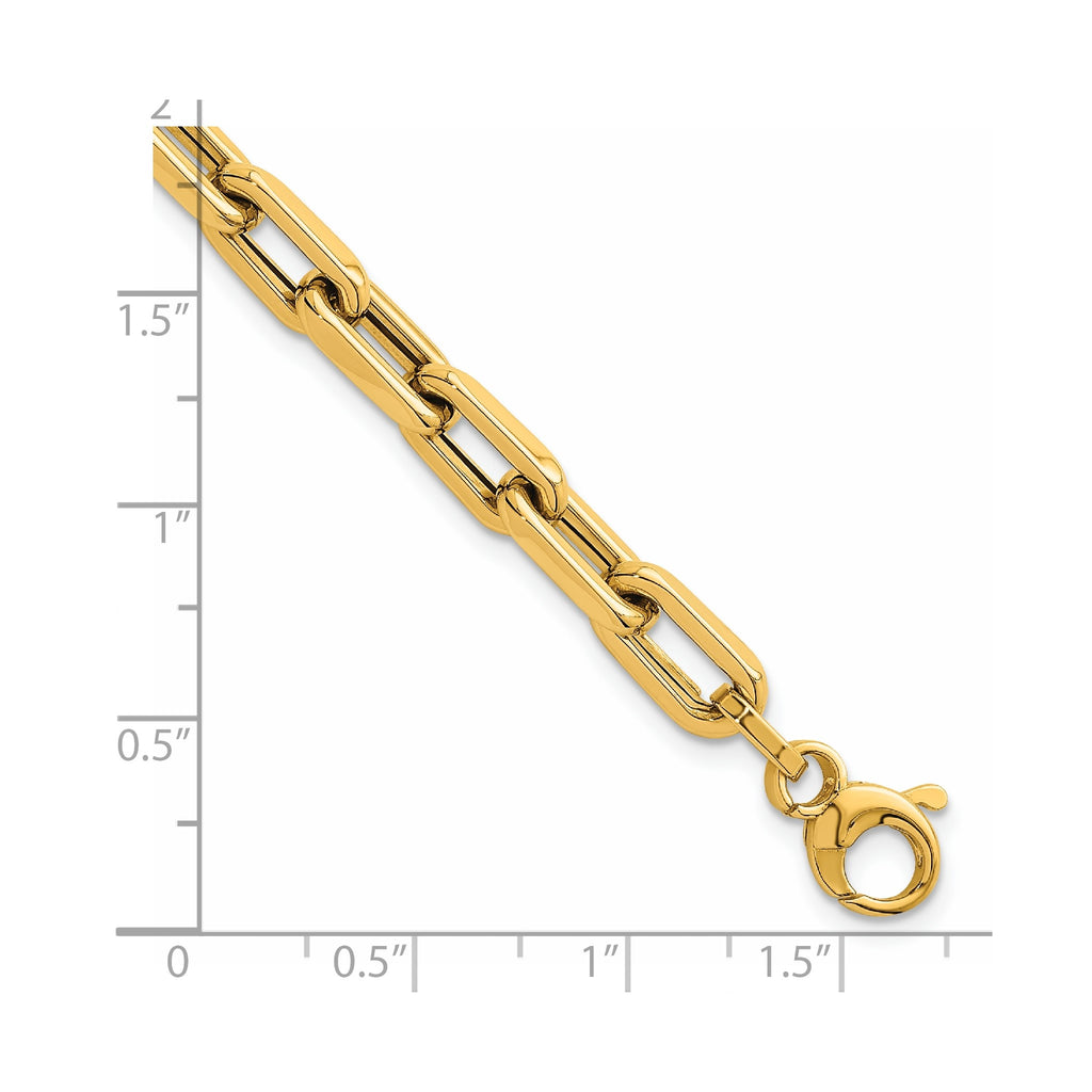 Flat Edge Paperclip Link Bracelet in 14K Yellow Gold - Sophia Jewelers