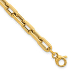 Flat Edge Paperclip Link Bracelet in 14K Yellow Gold - Sophia Jewelers