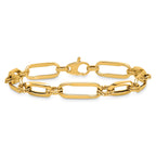 Link Bracelet in 14K Yellow Gold, Diamond-Cut - Sophia Jewelers