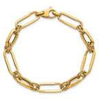 Link Bracelet in 14K Yellow Gold, Diamond-Cut - Sophia Jewelers