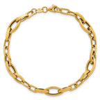 Fancy Mixed Link Bracelet in 14K Yellow Gold - Sophia Jewelers
