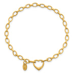 Fancy Link Bracelet with Heart Push Clasp in 14K Yellow Gold - Sophia Jewelers