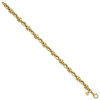 Fancy Link Bracelet in 14K Yellow Gold, Diamond-Cut Accents - Sophia Jewelers