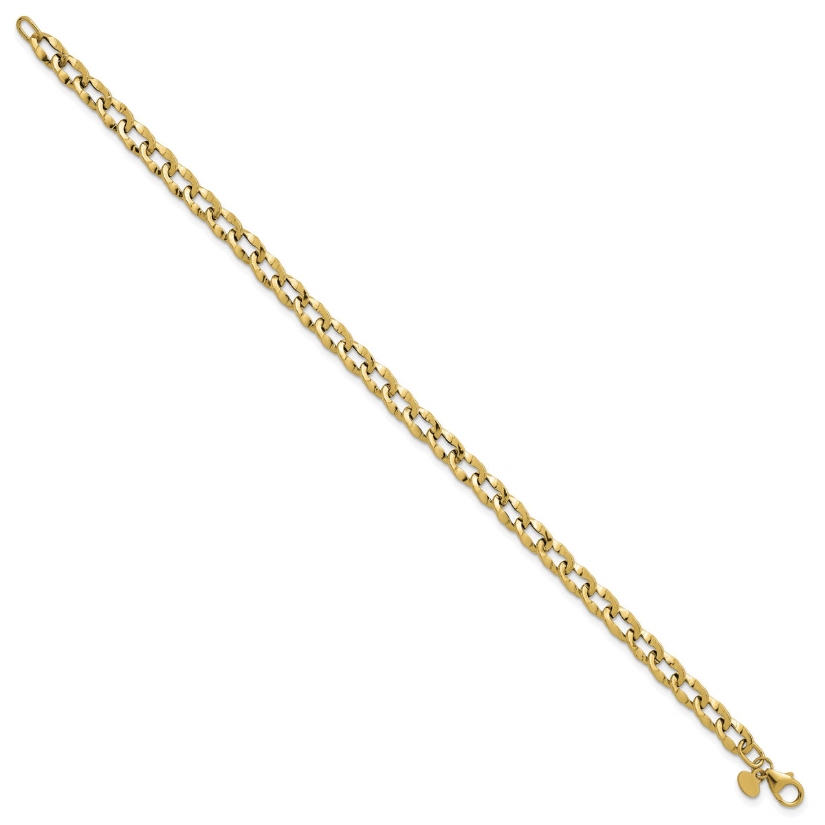 Flat Curb Bracelet in 14K Yellow Gold, Lightweight - Sophia Jewelers