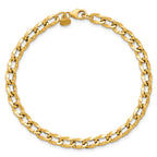 Flat Curb Bracelet in 14K Yellow Gold, Lightweight - Sophia Jewelers