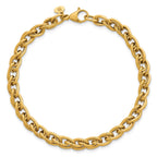 Grooved Double Link Bracelet in 14K Yellow Gold - Sophia Jewelers