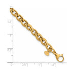Grooved Double Link Bracelet in 14K Yellow Gold - Sophia Jewelers